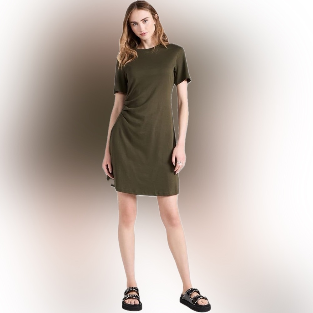 F. Theory Women Dress Size S Green Short Sleeve High Neck . NWT $225